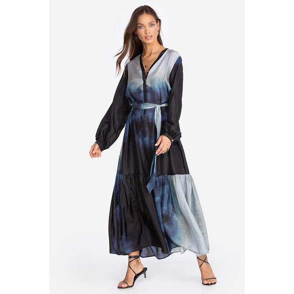 Johnny Was Dresses & Skirts - Johnny Was Women's Size M Silverpointe Slip Dress Long Sleeve Silk Multicolor